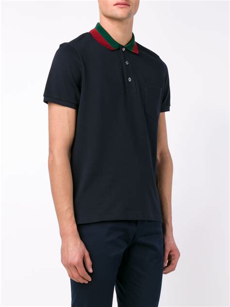 mens navy gucci polo shirt|authentic Gucci polo shirts.